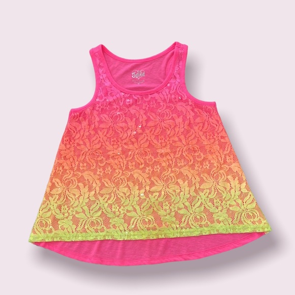 Girls hot pink Justice sparkly tank top - Picture 12 of 12